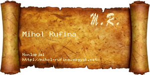 Mihol Rufina névjegykártya